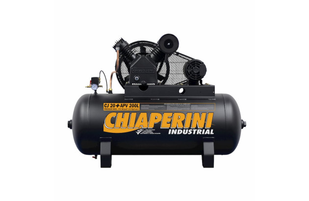  Compressor de ar pistão alta pressão 20 PCM 200 litros - 5HP 220/380V - Chiaperini 