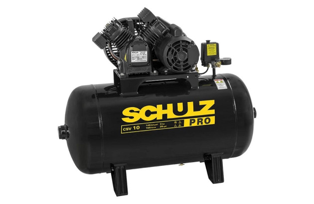Compressor de ar pistão Schulz CSV10/100 Pro 10 Pés 100 Litros - 2CV 140PSI 220V 