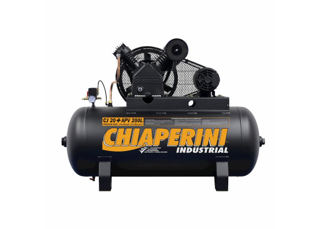  Compressor de ar pistão alta pressão 20 PCM 200 litros - 5HP 220/380V - Chiaperini 
