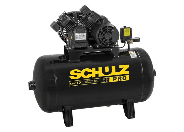 Compressor de ar pistão Schulz CSV10/100 Pro 10 Pés 100 Litros - 2CV 140PSI 220V 