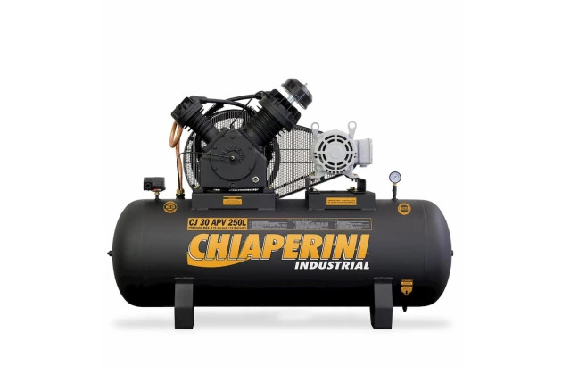 Compressor de ar pistão alta pressão 30 PCM 250 litros - 7.5HP 220/380V - Chiaperini