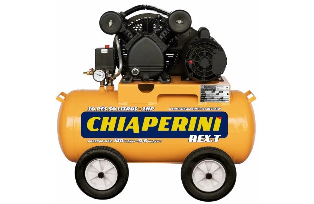 Compressor de ar pistão média pressão 10 PCM 50 litros - REX.T 127/220V - Chiaperini