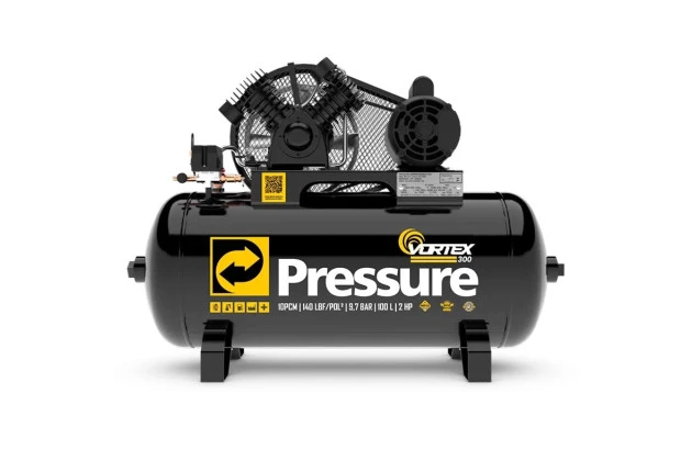 Compressor de ar pistão Vortex 300 10 PCM 100 litros - 2HP 110/220V - Pressure