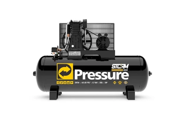 Compressor de ar pistão Storm 600 20 PCM 200 litros - 5 HP 220/380V - Pressure