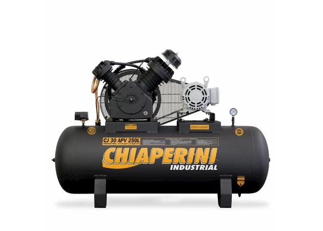 Compressor de ar pistão alta pressão 30 PCM 250 litros - 7.5HP 220/380V - Chiaperini