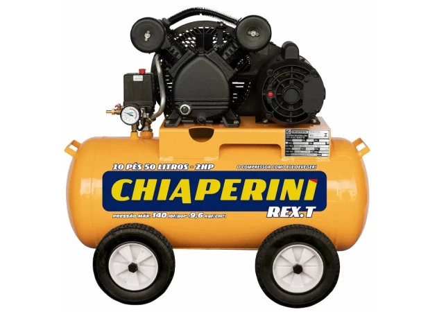 Compressor de ar pistão média pressão 10 PCM 50 litros - REX.T 127/220V - Chiaperini