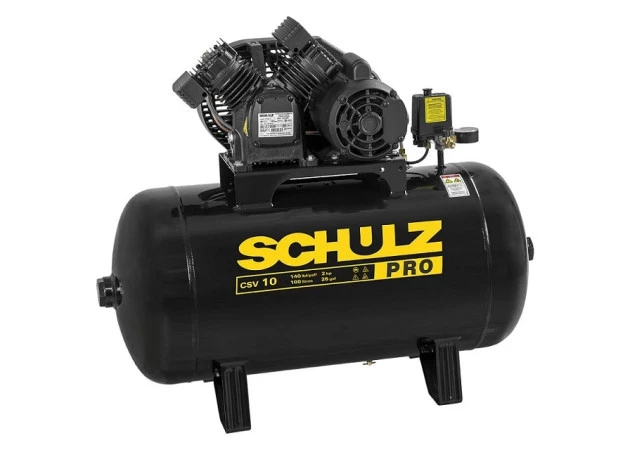 Compressor de ar pistão Schulz CSV10/100 Pro 10 Pés 100 Litros - 2CV 140PSI 220V 