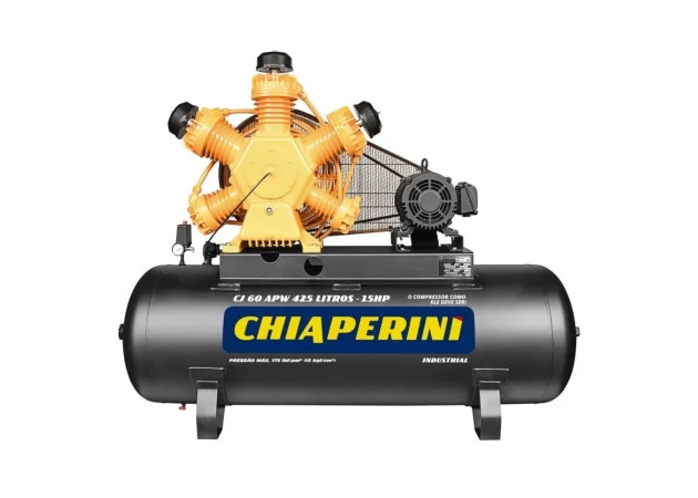 Compressor de ar pistão alta pressão 60 PCM 425 litros - 15HP 220/380V - Chiaperini