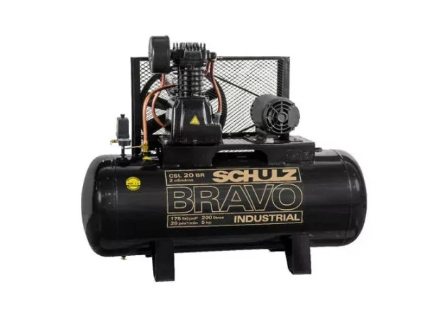 Compressor de ar pistão Schulz CSL20BRAVO/200 20 Pés 200 Litros -  5CV 175PSI 220/380V  