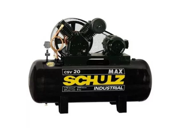 Compressor de ar pistão Schulz CSV20MAX/200 20 Pés 200 Litros - 5CV 175PSI 220/380V  