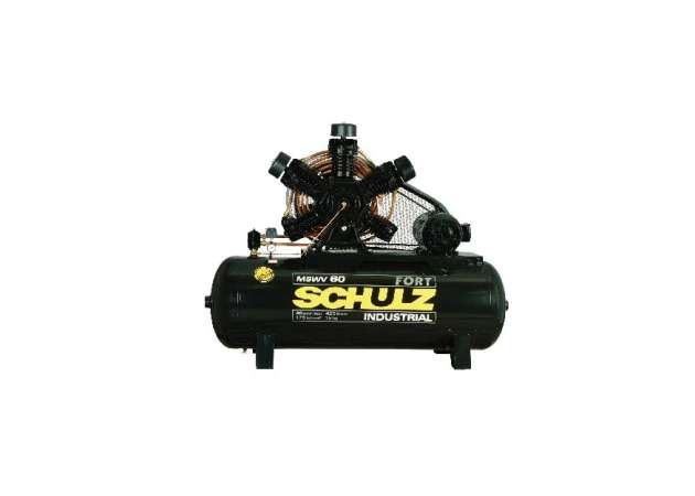 Compressor de ar pistão Schulz Fort MSWV 60 PCM 425 litros -15 HP 220/380V - Motor Aberto