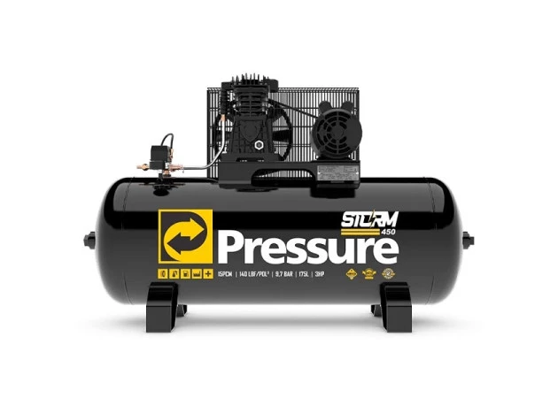 Compressor de ar pistão Storm 450 15 PCM 175 litros - 3 HP 110/220V - Pressure