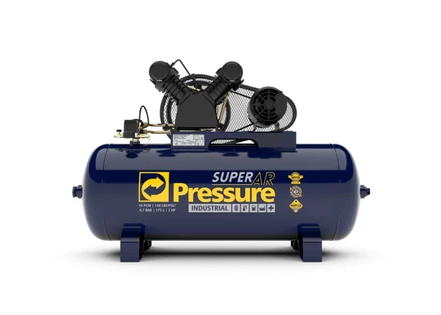 Compressor de ar pistão Super Ar 10 PCM 175 litros - 2HP 110/220V - Pressure